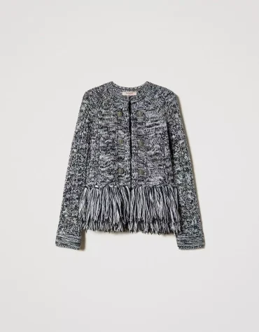 KNITTED JACKET WITH STRIPS TWINSET CLOTHES 4