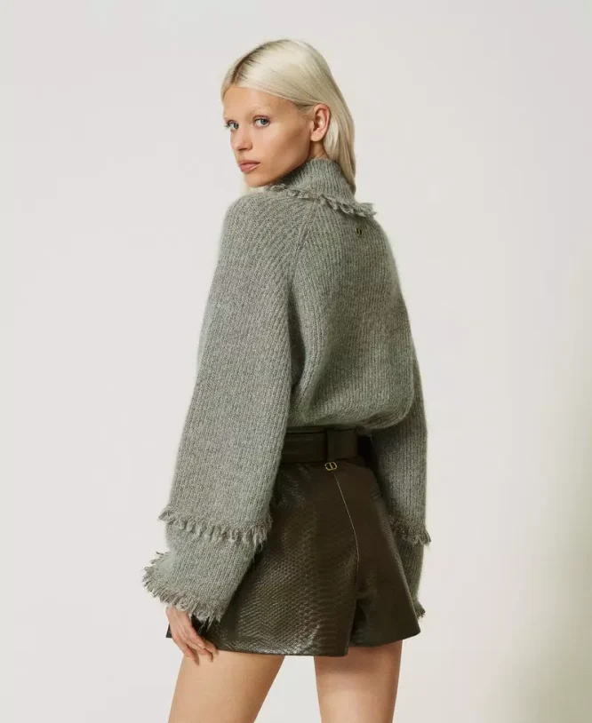SHORTS WITH CROCO LEATHER TEXTURE TWINSET CLOTHES 7