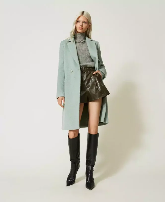 SHORTS WITH CROCO LEATHER TEXTURE TWINSET CLOTHES 8