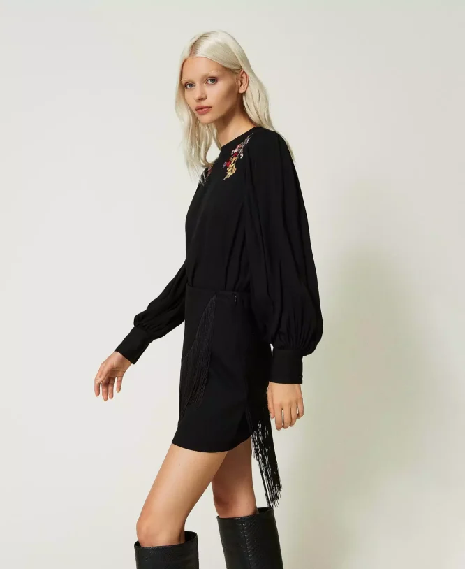 MINI SKIRT WITH FRINGES TWINSET CLOTHES 6