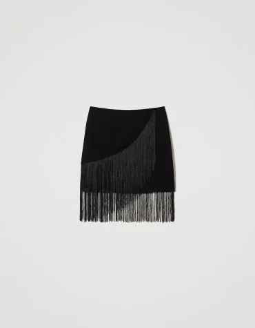 MINI SKIRT WITH FRINGES TWINSET CLOTHES 2