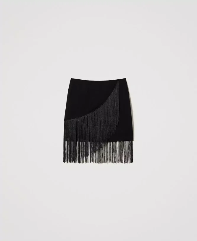 MINI SKIRT WITH FRINGES TWINSET CLOTHES 4