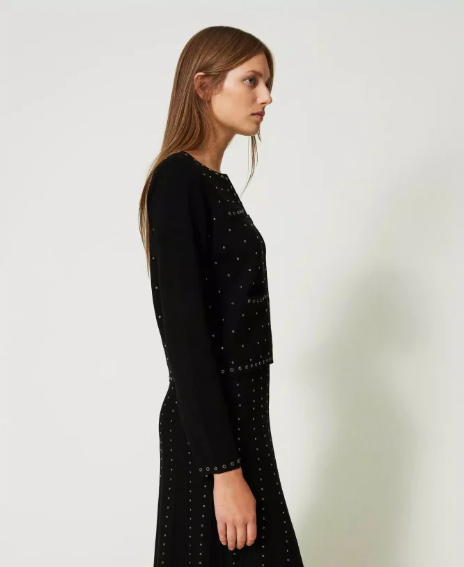 KNIT CARDIGAN WITH STUD TWINSET CARDIGANS 5
