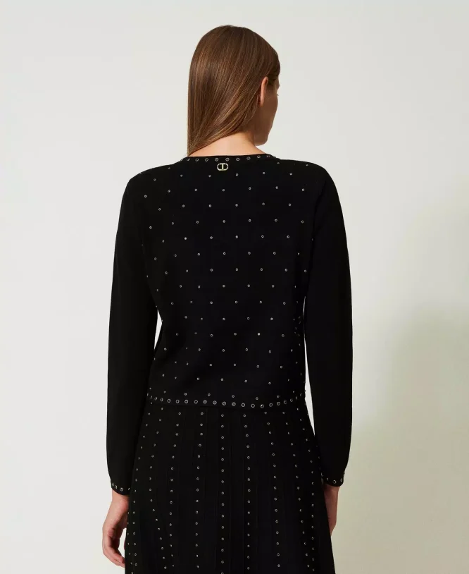 KNIT CARDIGAN WITH STUD TWINSET CARDIGANS 6