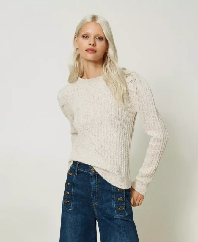 KNIT T-SHIRT WITH LUREX AND SEQUINS TWINSET BLOUSES 3