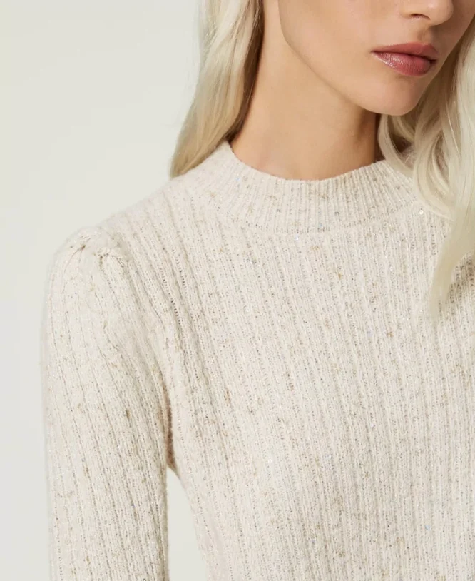 KNIT T-SHIRT WITH LUREX AND SEQUINS TWINSET BLOUSES 7