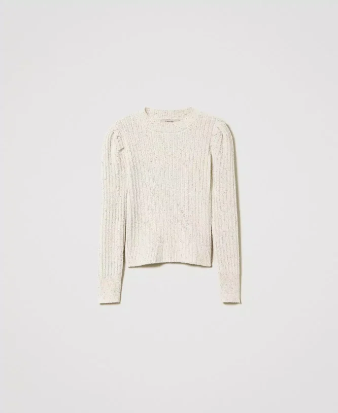 KNIT T-SHIRT WITH LUREX AND SEQUINS TWINSET BLOUSES 4