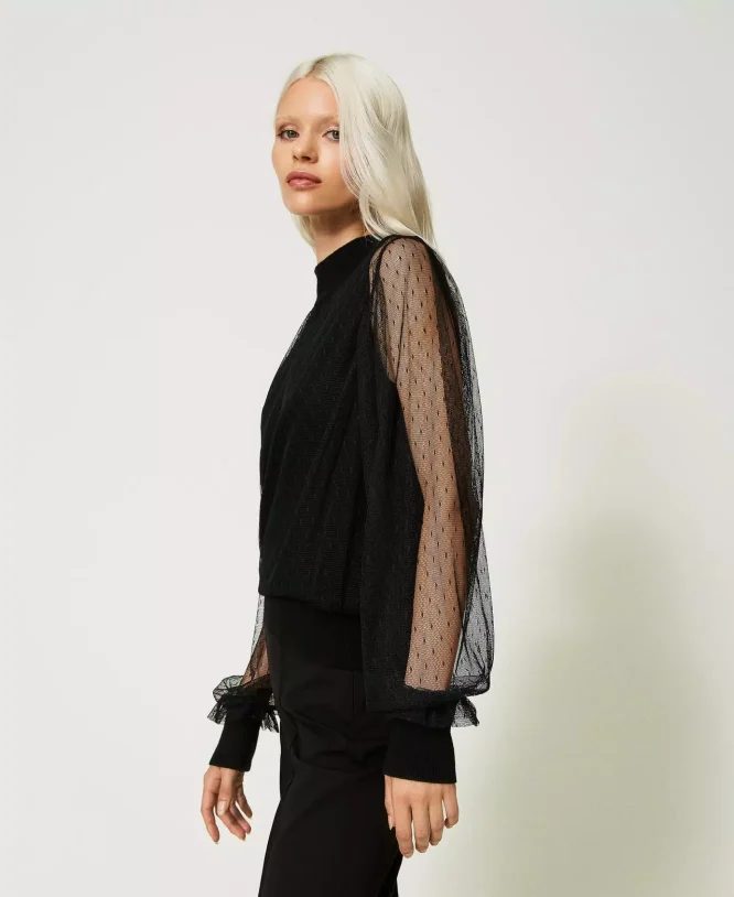 KNITTED TULLE BLOUSE TWINSET BLOUSES 5