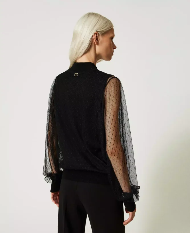KNITTED TULLE BLOUSE TWINSET BLOUSES 6