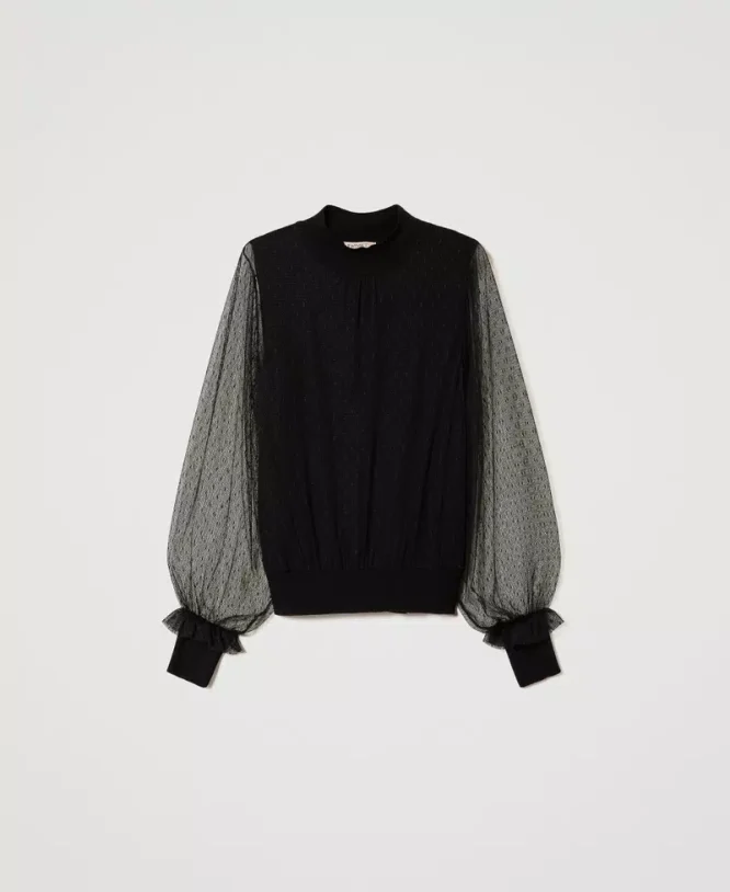 KNITTED TULLE BLOUSE TWINSET BLOUSES 4