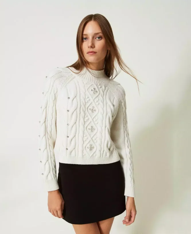 WOOL BLOUSE WITH EMBROIDERY TWINSET BLOUSES 3