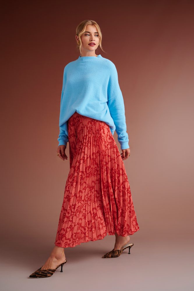 CARMELINA LOVED ONES PLEATED SKIRT (PINK BORDEAUX) KARAVAN CLOTHES 4
