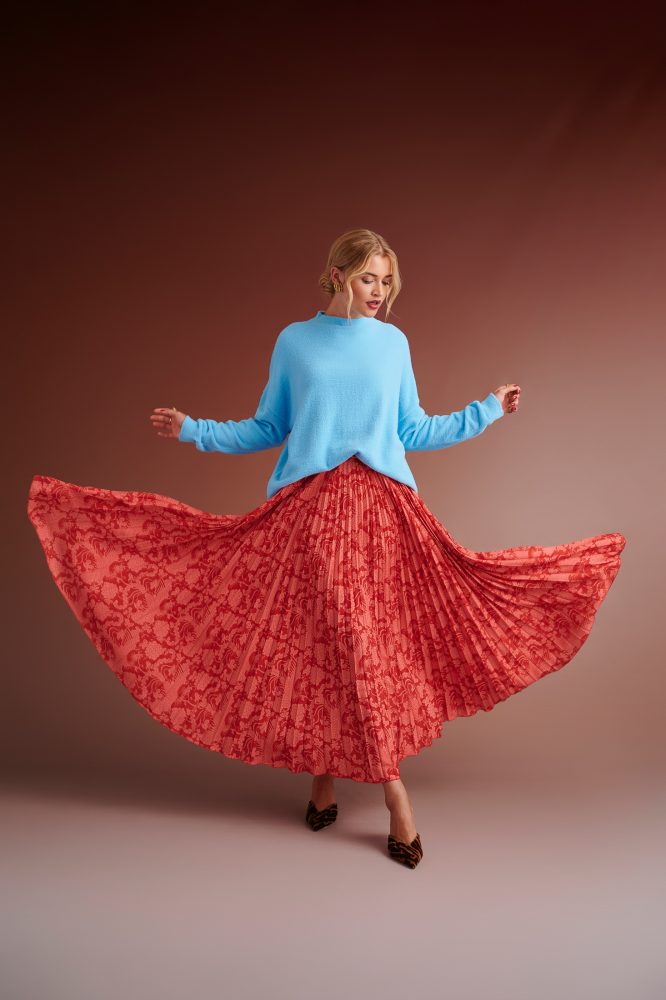 CARMELINA LOVED ONES PLEATED SKIRT (PINK BORDEAUX) KARAVAN CLOTHES 5