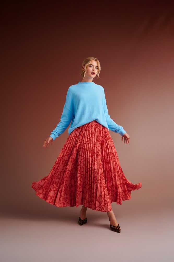 CARMELINA LOVED ONES PLEATED SKIRT (PINK BORDEAUX) KARAVAN CLOTHES 3