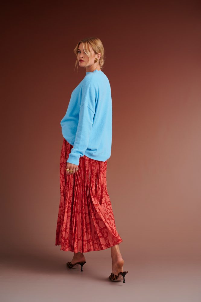 CARMELINA LOVED ONES PLEATED SKIRT (PINK BORDEAUX) KARAVAN CLOTHES 7