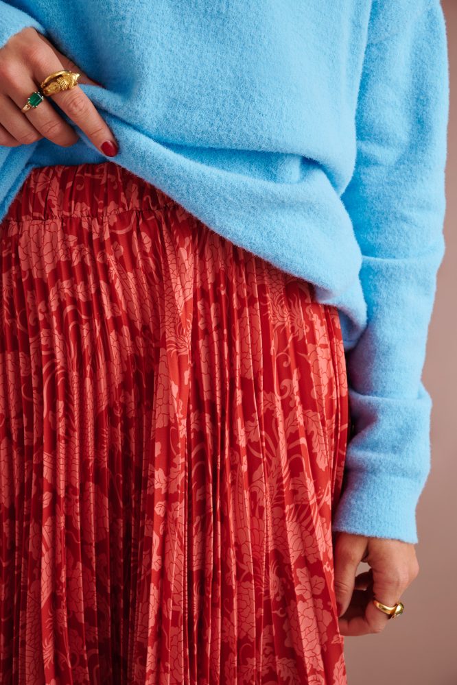 CARMELINA LOVED ONES PLEATED SKIRT (PINK BORDEAUX) KARAVAN CLOTHES 6