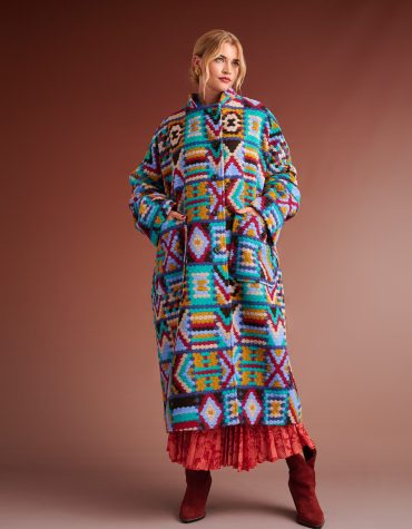 LENNOX OVERSIZED JACQUARD COAT (MULTI) KARAVAN CLOTHES