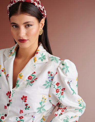 FLORENCE EMBROIDERED SHIRT (WHITE) KARAVAN CLOTHES