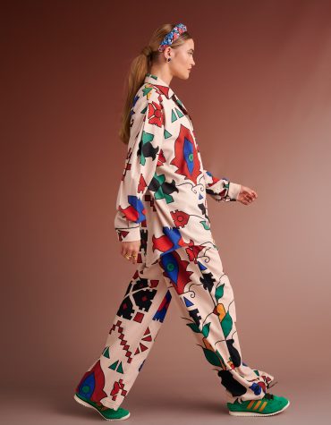 MUHAMMAD TROUSERS WITH ELASTIC WAIST (IVORY MULTI ) KARAVAN CLOTHES 2