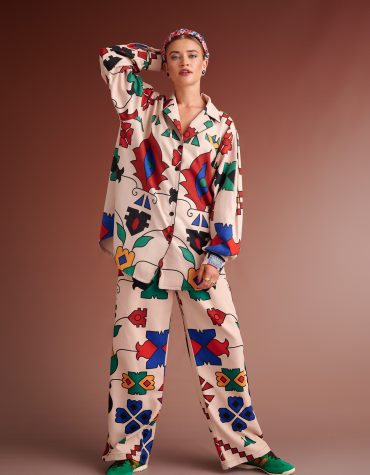 NORINE OVERSIZED SHIRT (IVORY MULTI) KARAVAN CLOTHES