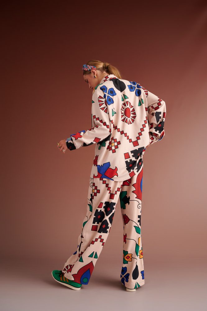 NORINE OVERSIZED ΠΟΥΚΑΜΙΣΟ (IVORY MULTI) KARAVAN ΝΕΕΣ ΑΦΙΞΕΙΣ 4