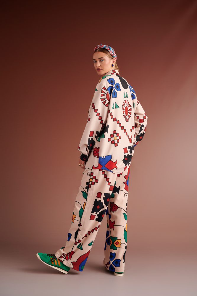 NORINE OVERSIZED ΠΟΥΚΑΜΙΣΟ (IVORY MULTI) KARAVAN ΝΕΕΣ ΑΦΙΞΕΙΣ 7