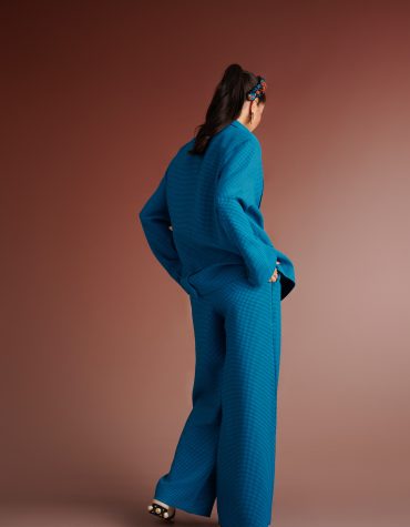 PERRY PIED DE POULE PLEATED PANTS (PETROL) KARAVAN CLOTHES 2