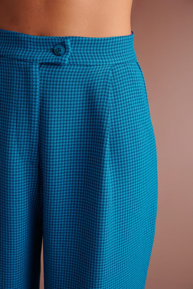 PERRY PIED DE POULE PLEATED PANTS (PETROL) KARAVAN CLOTHES 7