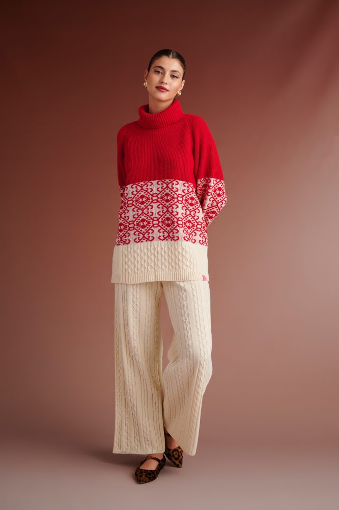 TRAVIS KNIT TROUSERS WITH ELASTIC WAIST ( IVORY) KARAVAN CLOTHES 6