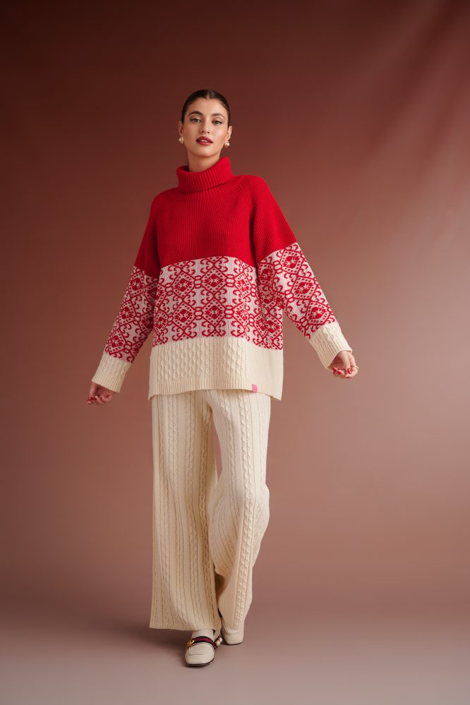 TRAVIS KNIT TROUSERS WITH ELASTIC WAIST ( IVORY) KARAVAN CLOTHES 7