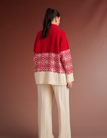 TRAVIS KNIT TROUSERS WITH ELASTIC WAIST ( IVORY) KARAVAN CLOTHES 2