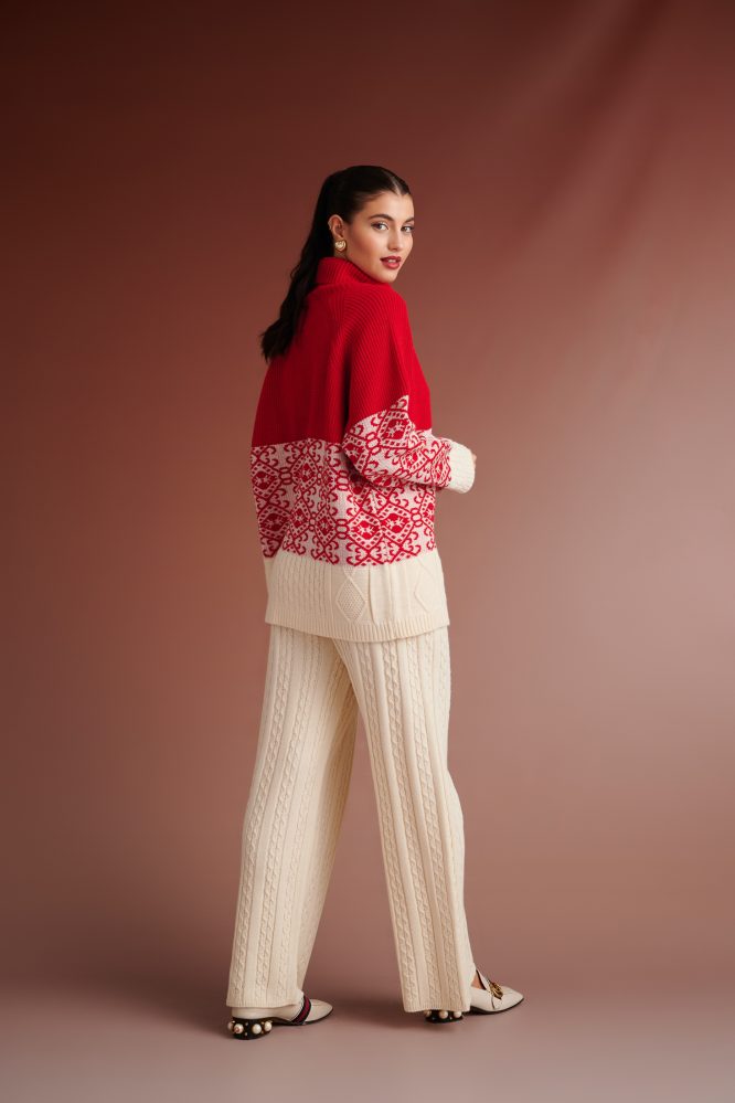 TRAVIS KNIT TROUSERS WITH ELASTIC WAIST ( IVORY) KARAVAN CLOTHES 8