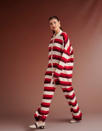 VIOLA STRIPED KNIT PANTS (RED / IVORY / BORDEAUX) KARAVAN CLOTHES 9