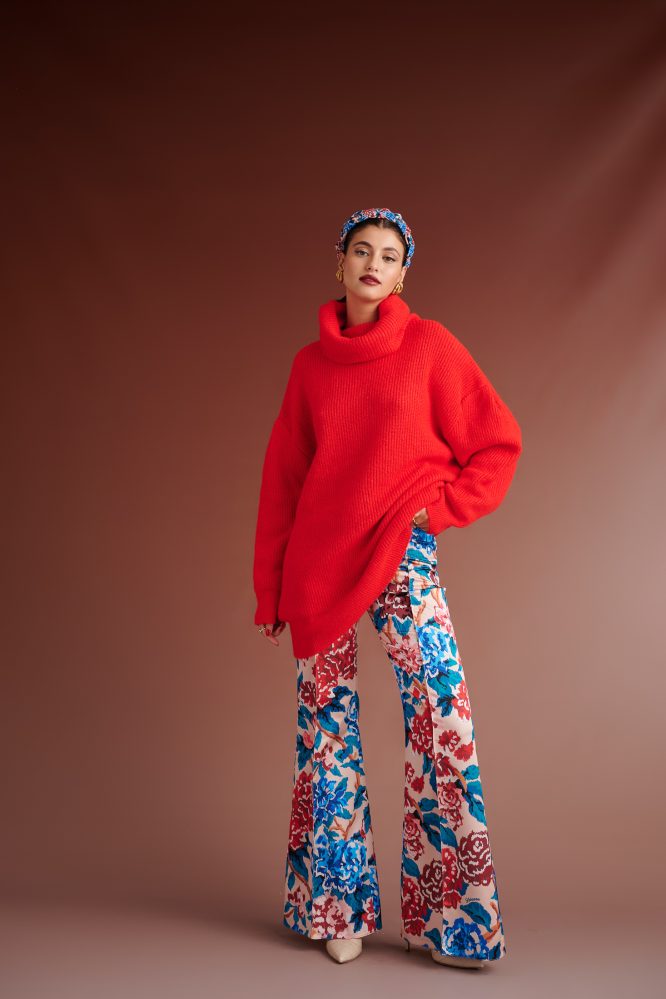 PENNY KNIT BLOUSE TURTLENECK (CORAL RED) KARAVAN BLOUSES 12