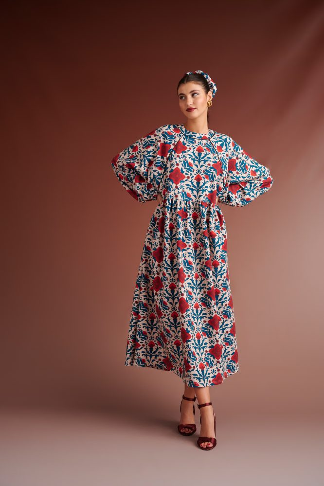 RACQUEL ΦΟΥΤΕΡ OVERSIZED DRESS (IVORY RED) KARAVAN CLOTHES 8