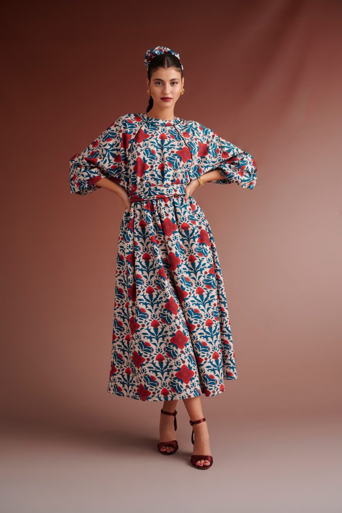 RACQUEL ΦΟΥΤΕΡ OVERSIZED DRESS (IVORY RED) KARAVAN CLOTHES 3