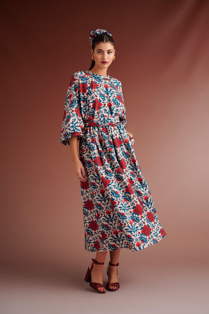 RACQUEL ΦΟΥΤΕΡ OVERSIZED DRESS (IVORY RED) KARAVAN CLOTHES 6