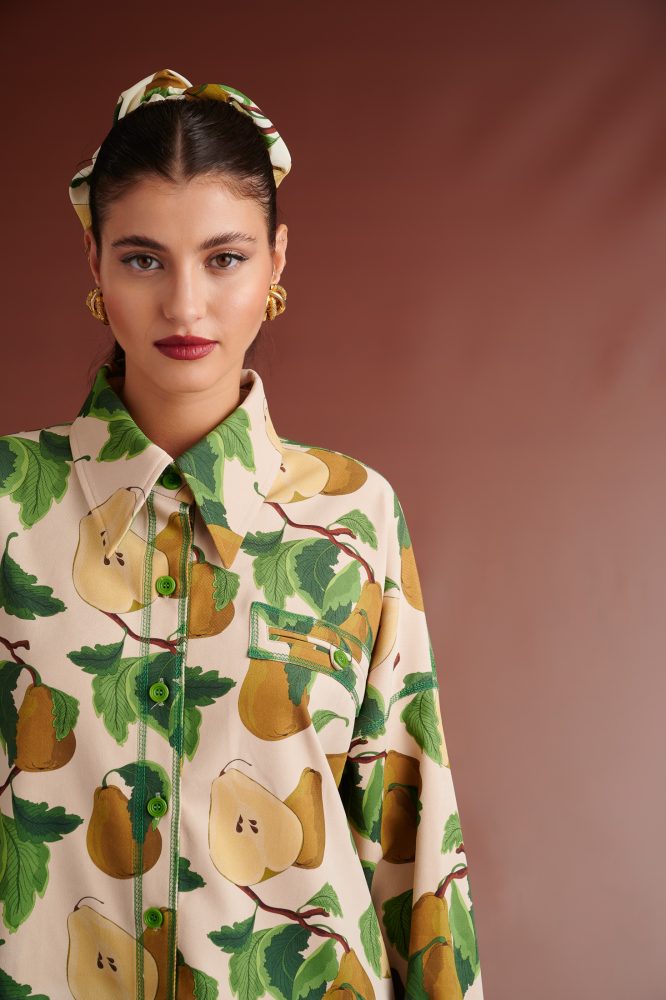 NADINE OVERSIZED SHIRT WITH POINTED COLLAR (PEARS) KARAVAN CLOTHES 7