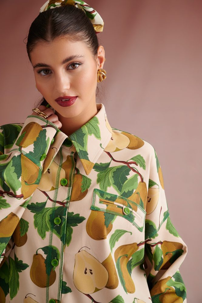 NADINE OVERSIZED SHIRT WITH POINTED COLLAR (PEARS) KARAVAN CLOTHES 3
