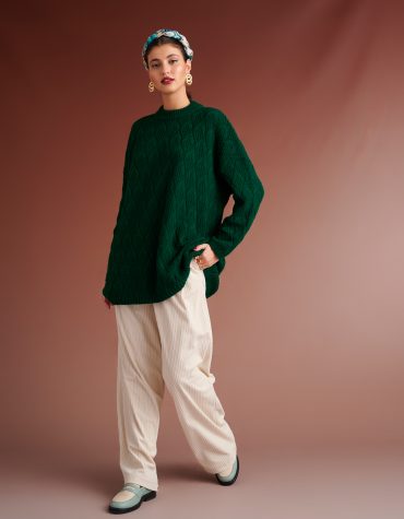 BRODY OVERSIZED SWEATER (DARK GREEN) KARAVAN BLOUSES 2