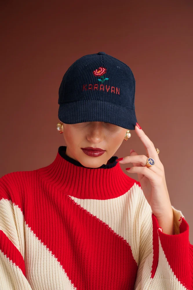 ASTRID CURDUROY DAD HAT (DARK BLUE) KARAVAN ACCESSORY 3