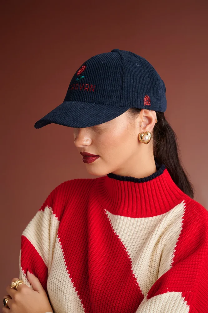 ASTRID CURDUROY DAD HAT (DARK BLUE) KARAVAN ACCESSORY 4