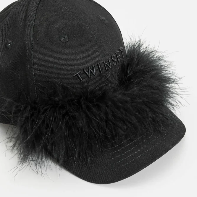 TWINSET FEATHER BASEBALL HAT ACCESSORY 4