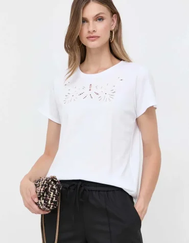 EMBROIDERED T-SHIRT TWINSET BLOUSES