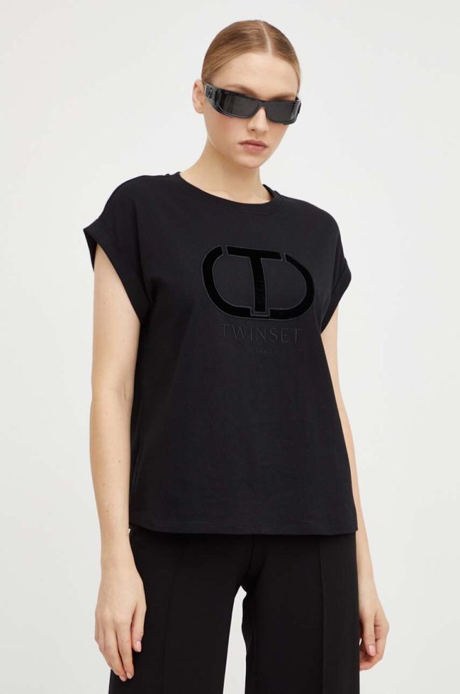 T-SHIRT WITH OVAL T LOGO TWINSET BLOUSES 3