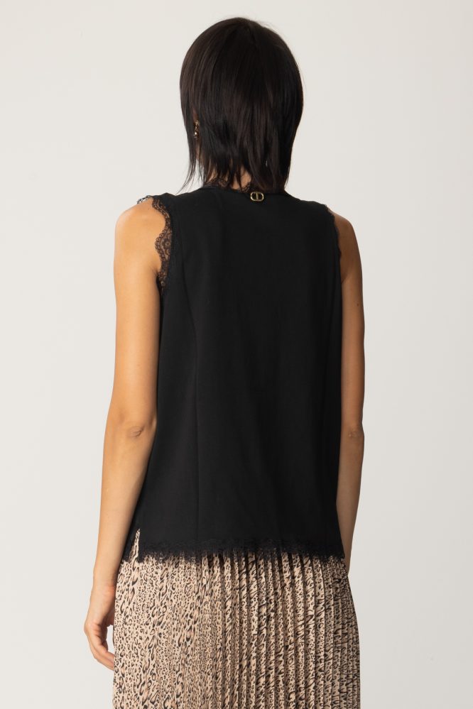 SATIN TOP WITH LACE TWINSET BLOUSES 6