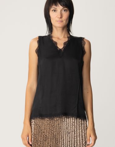 SATIN TOP WITH LACE TWINSET BLOUSES