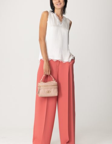 SATIN TOP WITH LACE TWINSET BLOUSES 2
