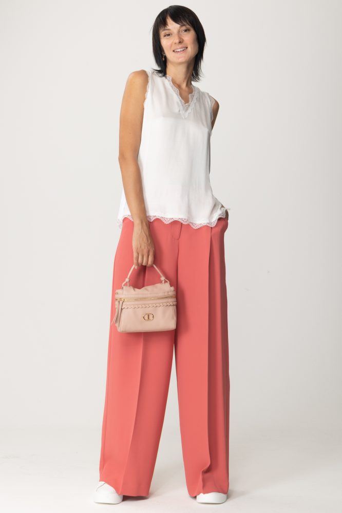 SATIN TOP WITH LACE TWINSET BLOUSES 4