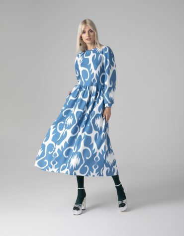 LUCY DRESS SWEATSHIRT (BLUE/WHITE) MAMOUSH CLOTHES